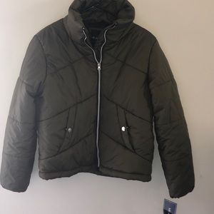 Army green puff jacket never worn